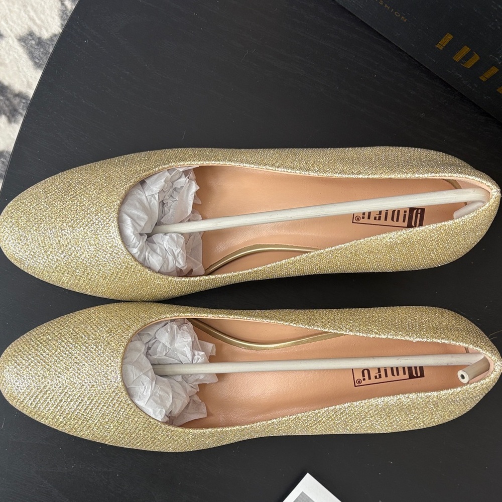IDIFU Shimmering Gold Women's Flats